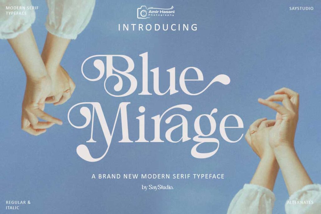 دانلود فونت لاکچری Blue Mirage