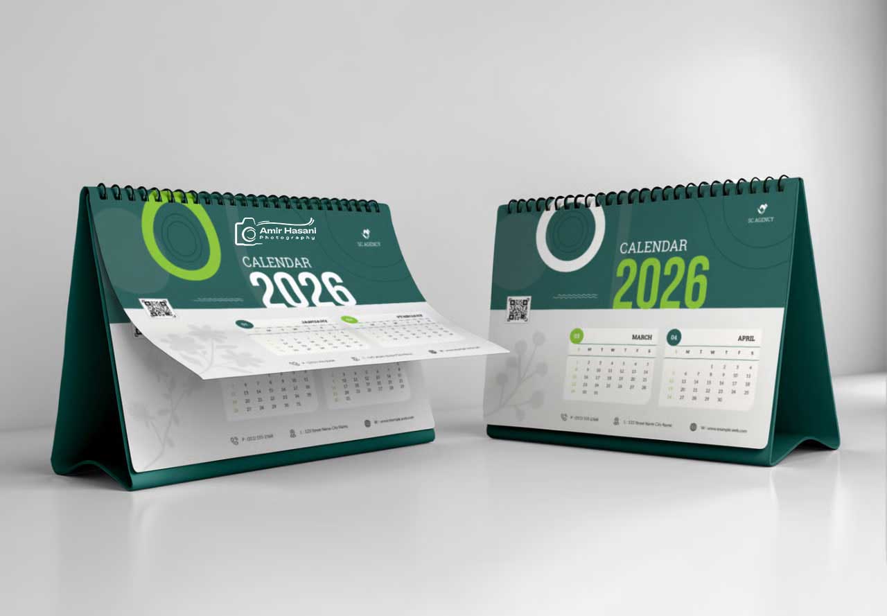 دانلود قالب تقویم شرکتی 2026 فتوشاپ