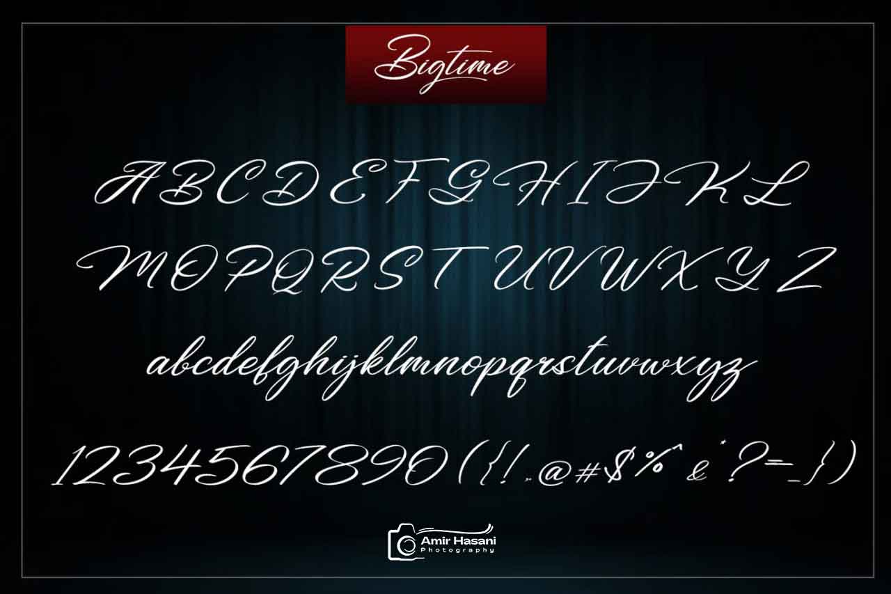 دانلود فونت امضا Bigtime Script