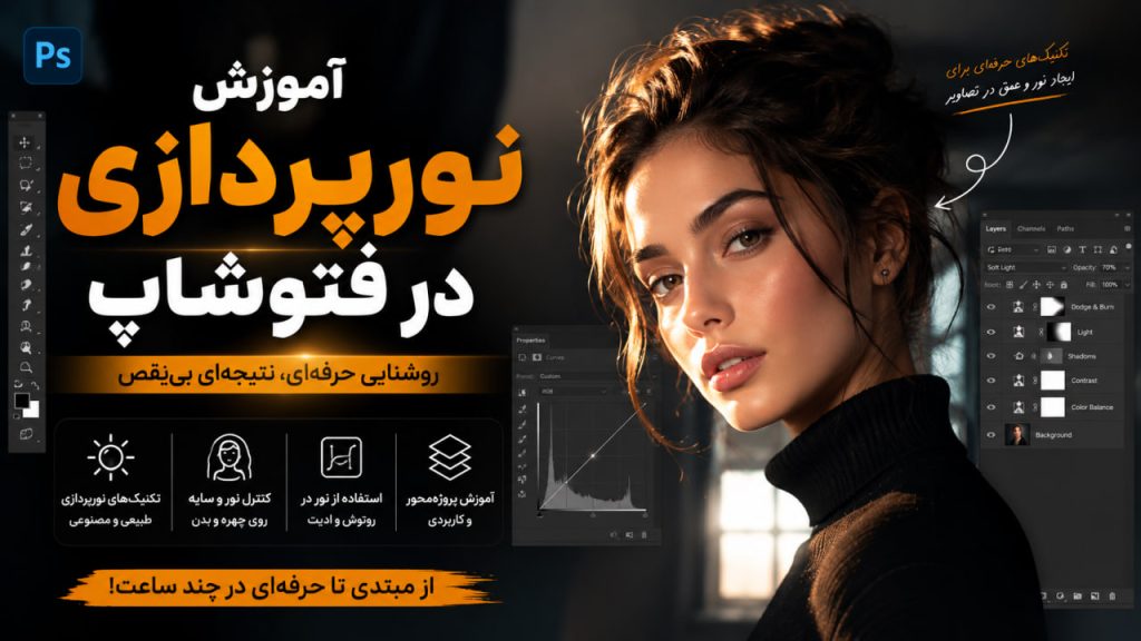 آموزش نورپردازی در فتوشاپ