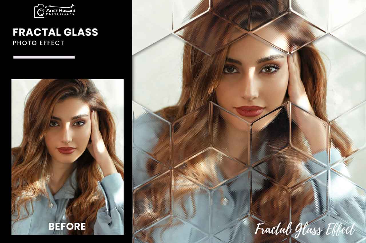 دانلود افکت عکس چهره Fractal Glass،حرفه ای برای فتوشاپ