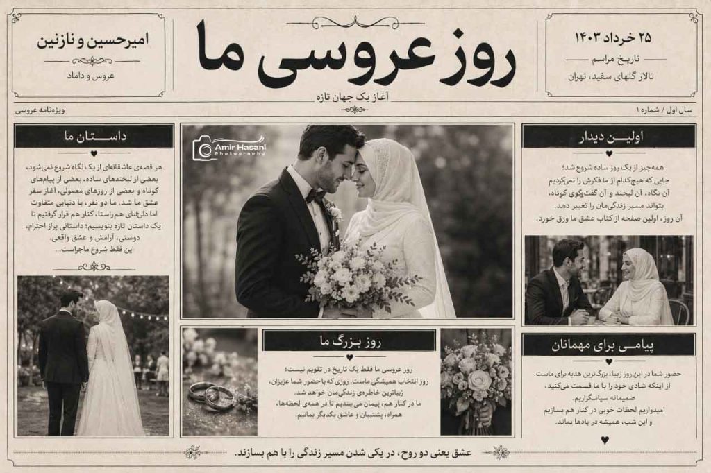 ساخت روزنامه عروسی فارسی با هوش مصنوعی